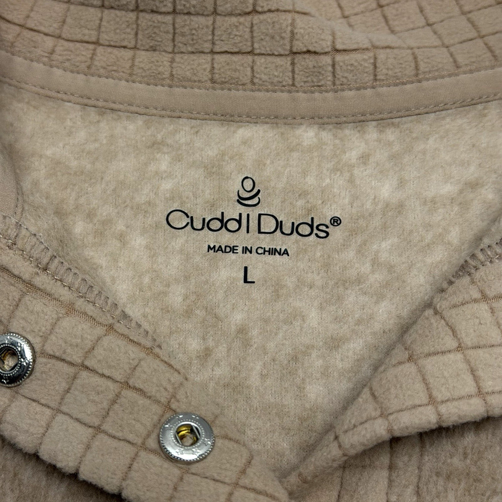 Cuddl Duds Fleece Lounge Set Women's Large Beige Pullover Top Pants Cozy - Picture 6 of 13